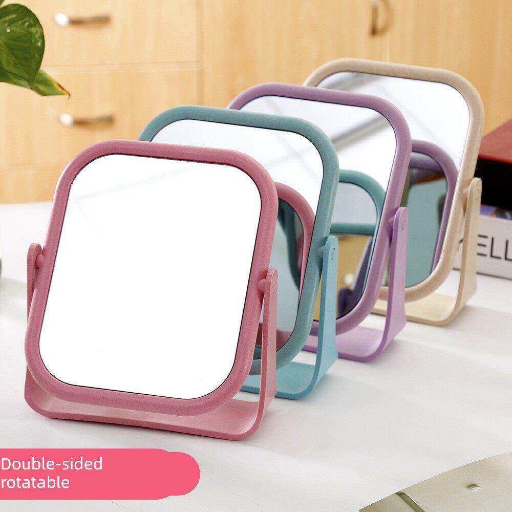 双面台式镜宿舍台式可旋转学生化妆小镜子桌面便携梳妆公主镜子