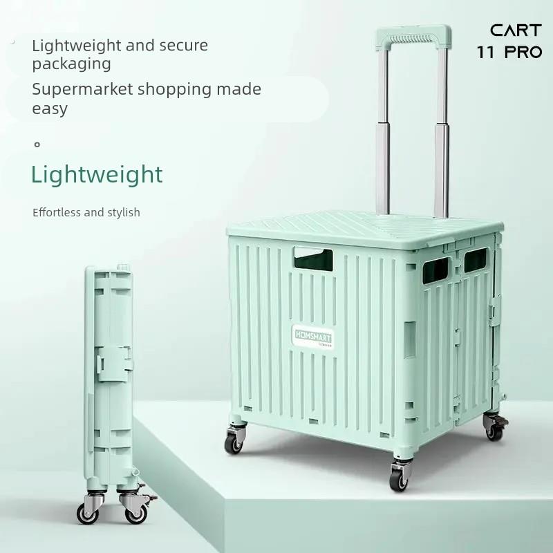 轻便折叠超市购物小推车带盖拉走买菜拿快递多功能爬楼手拉小推车