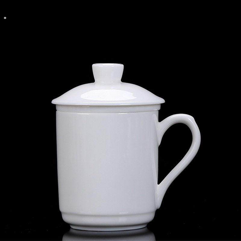 生产办公杯工厂高档白瓷会议杯开会茶杯马克杯喝茶水杯定制陶瓷杯