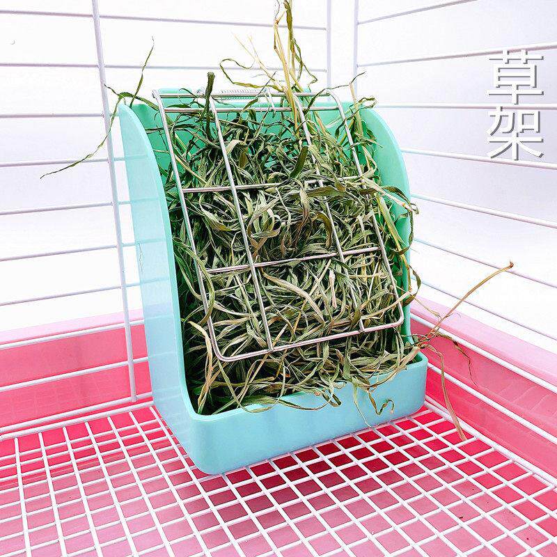 弹簧草架马卡草架同款兔兔荷兰猪龙猫小宠防浪费弹簧压草防扒食盆