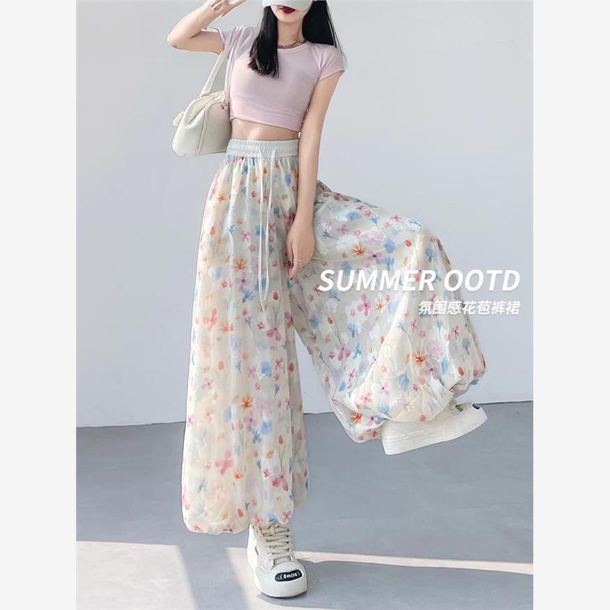 雅羊人彩色花苞裙裤女夏