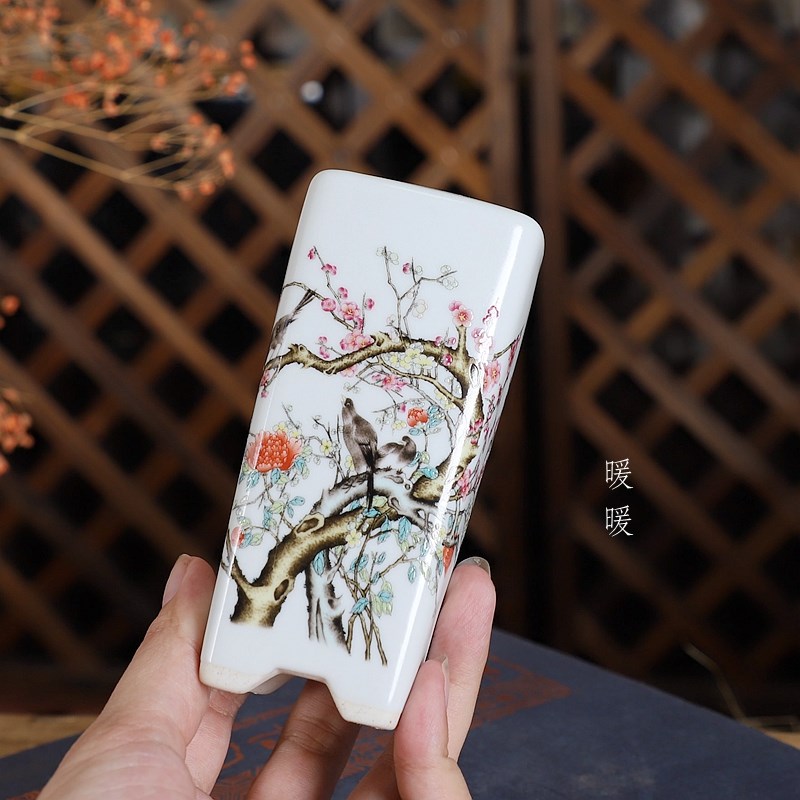 暖暖精品釉盆贴画#签筒多肉绿植花卉盆景花盆