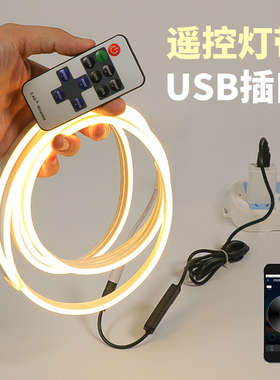 遥控灯带U灯条e调光定时开关宿舍寝室床头卧室电款自粘氛围