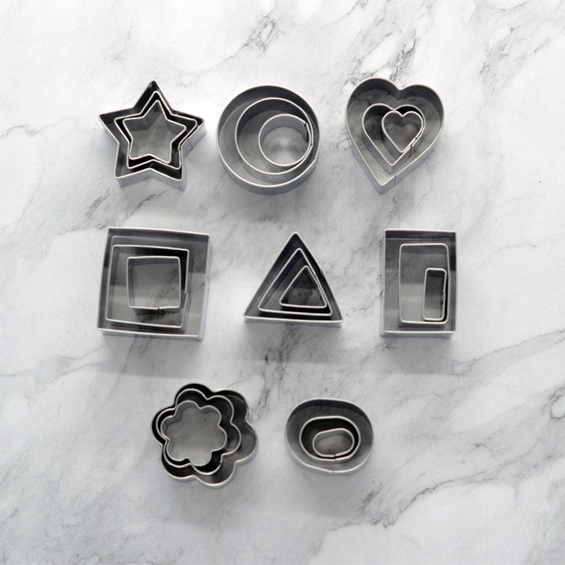件套饼干模具 圆形椭圆菱形翻糖蔬果压花切模 烘焙工具