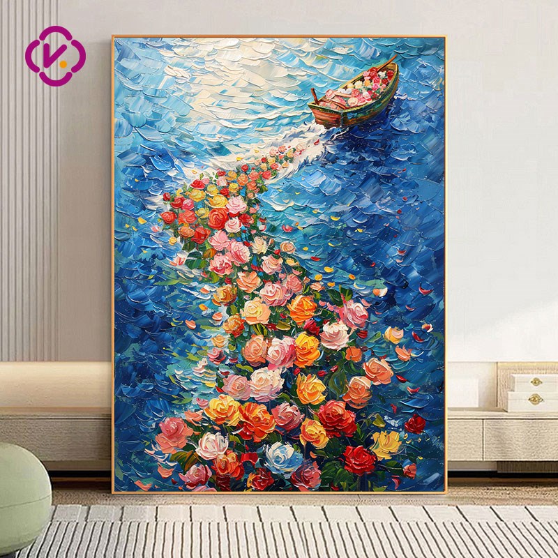 珂云钻石画玫瑰花海手工点贴粘钻竖版石绣十字绣