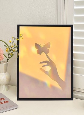 ins风文艺光影玄关装饰画摆件客厅卧室梳妆台高级感小众植物挂画