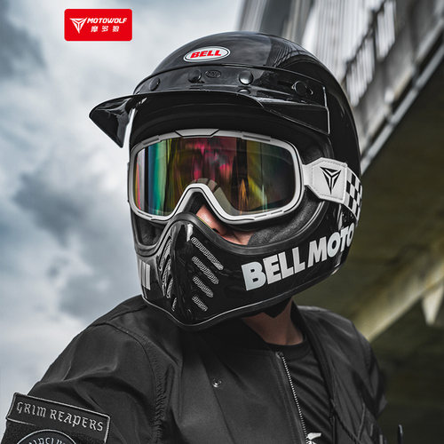 摩多狼全盔眼镜哈雷复古风沙护目镜机车越野骑行头盔风镜