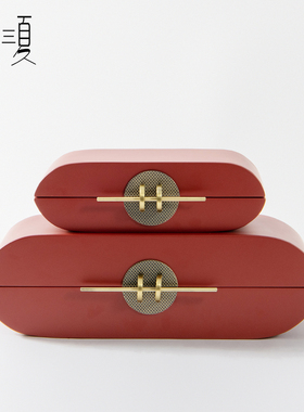 新中式木质装饰盒摆件售楼处样板房间书柜博古架现代简约软装饰品