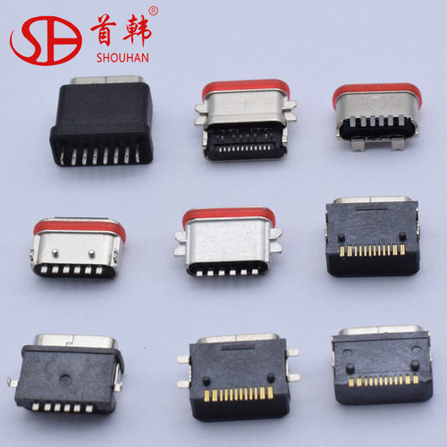 TYPEC6PINIP78级防水母座立式USB