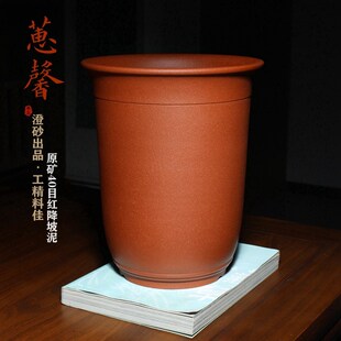 蕙馨圆口形金钟精品紫砂兰花盆大号蕙兰墨兰粗砂红降坡泥全手工