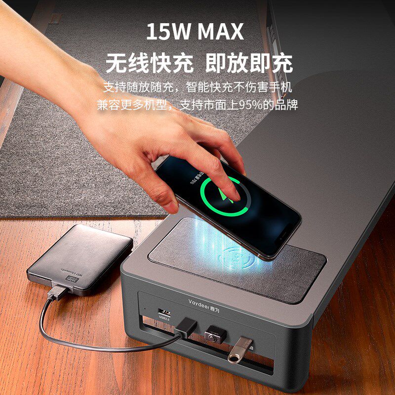 鹿为 三屏幕增高架金属支架显示器抬高架键盘鼠标收纳无线快