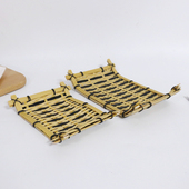 仿竹小竹排茶席茶帘 茶道 藤编茶具竹排竹茶垫茶垫杯垫杯托