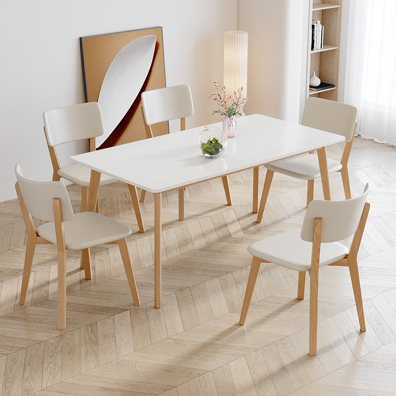 岩板餐桌家用小户型奶油原木风餐桌椅组合现代简约饭桌子,住宅家具,岩板餐桌,淘宝优惠券,粉丝福利购,淘宝优惠卷