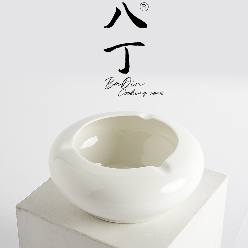 复古简约风白骨瓷面包三孔烟缸烟灰收纳容器餐桌家用酒店堂