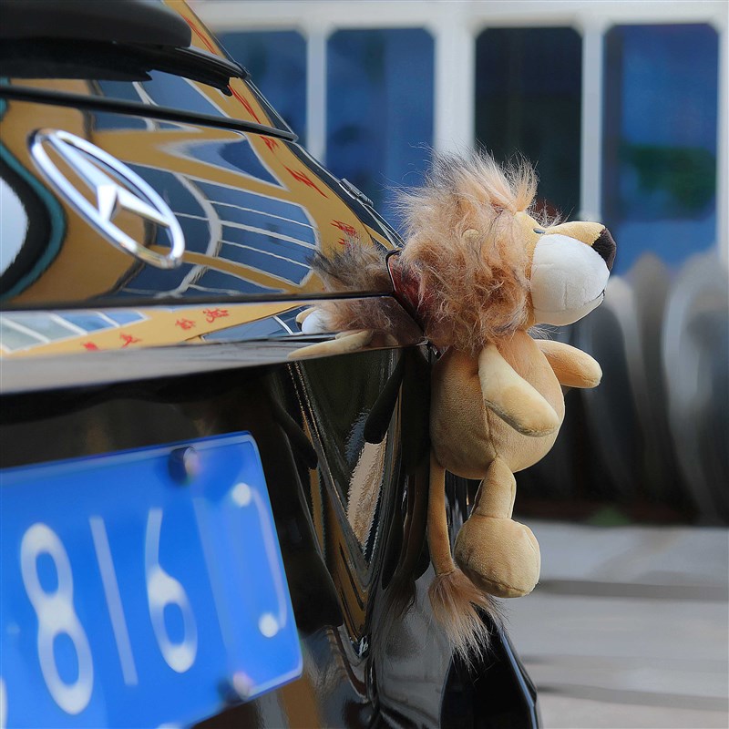 深林动物汽车尾部挂件狗鹿虎猴玩偶可爱卡通后备箱摆件车外装饰品