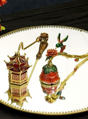 新中式古典手工珐琅彩工艺灭烛器摆件 香薰蜡烛酒精灯灭烛罩工具