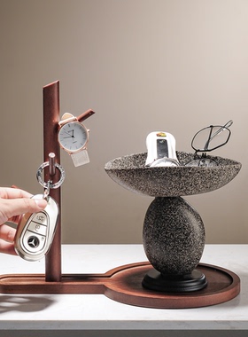 新中式石来运转玄关钥匙收纳摆件