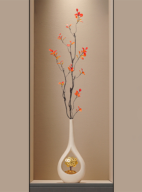 入户玄关发财水滴花瓶摆件