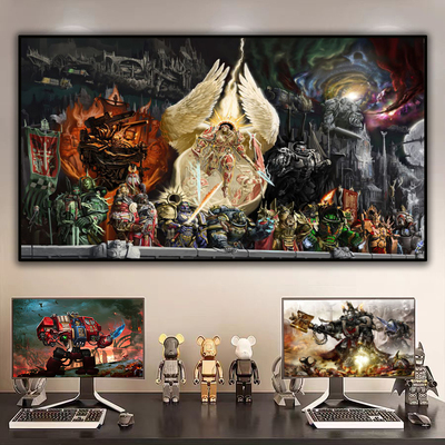 warhammer战锤40K游戏挂画帝皇基里曼装饰画男生电竞房卧室墙画