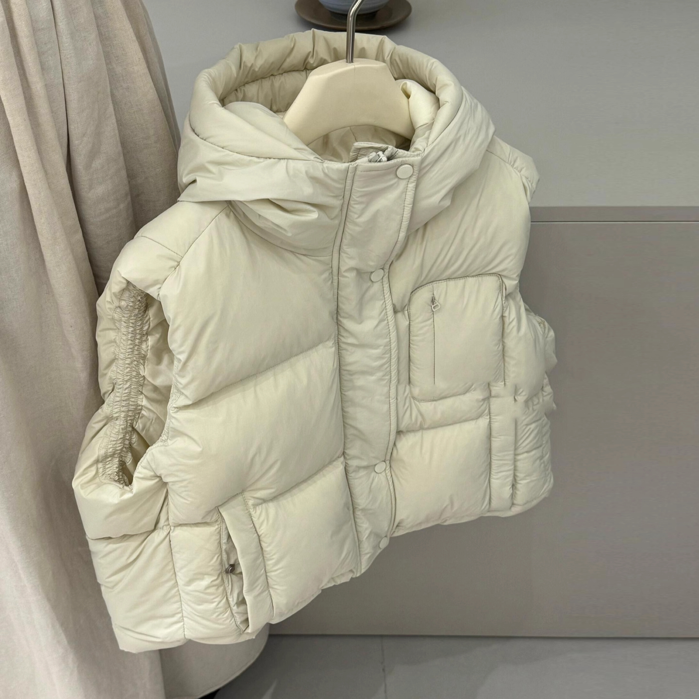 秋冬女连帽加厚保暖马甲