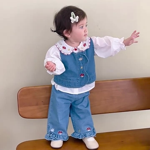 衬衣宝宝春秋装 儿童洋气时髦春秋薄款 休闲上衣潮 2025新款 女童衬衫