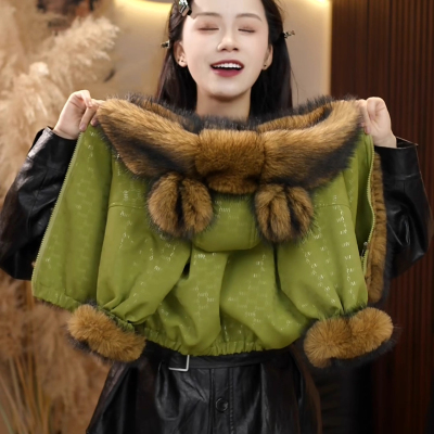 儿童狐狸毛皮毛一体加厚貂绒外套