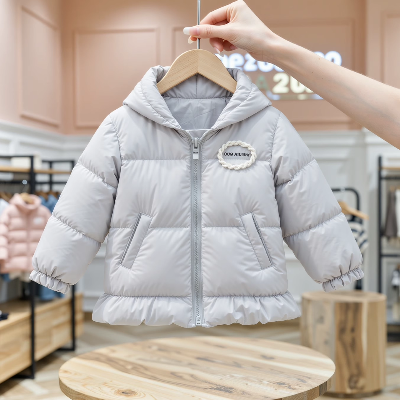 冬季女童短款羽绒服加厚保暖防风