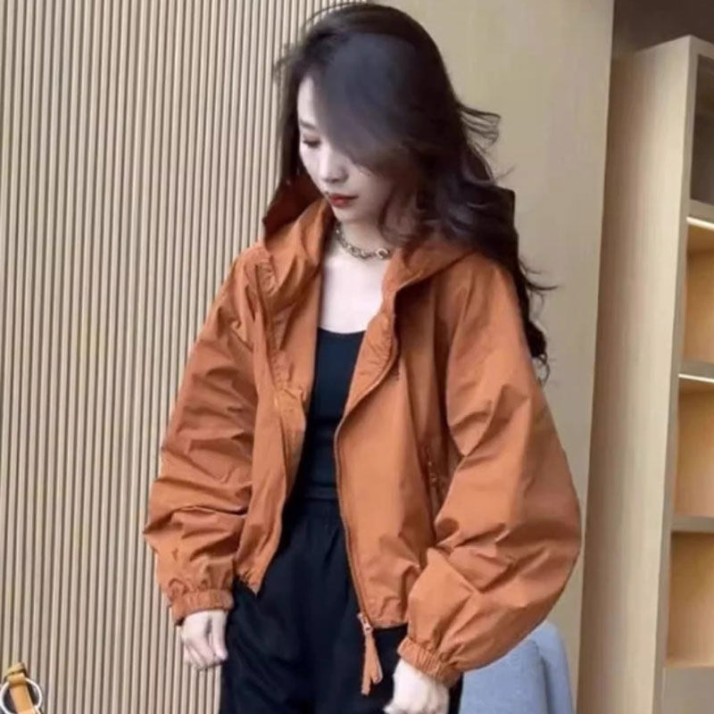 2025春季新款女士国货外套休闲冲锋衣短款百搭抽绳连帽夹克上衣,女装/女士精品,短外套,淘宝优惠券,粉丝福利购,淘宝优惠卷