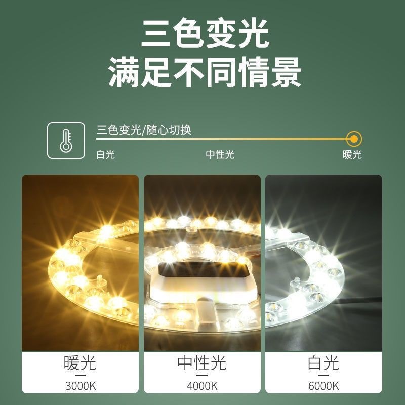 风扇灯led灯芯客厅吊扇灯餐厅吊灯光源吸顶灯替换芯圆形灯盘灯片