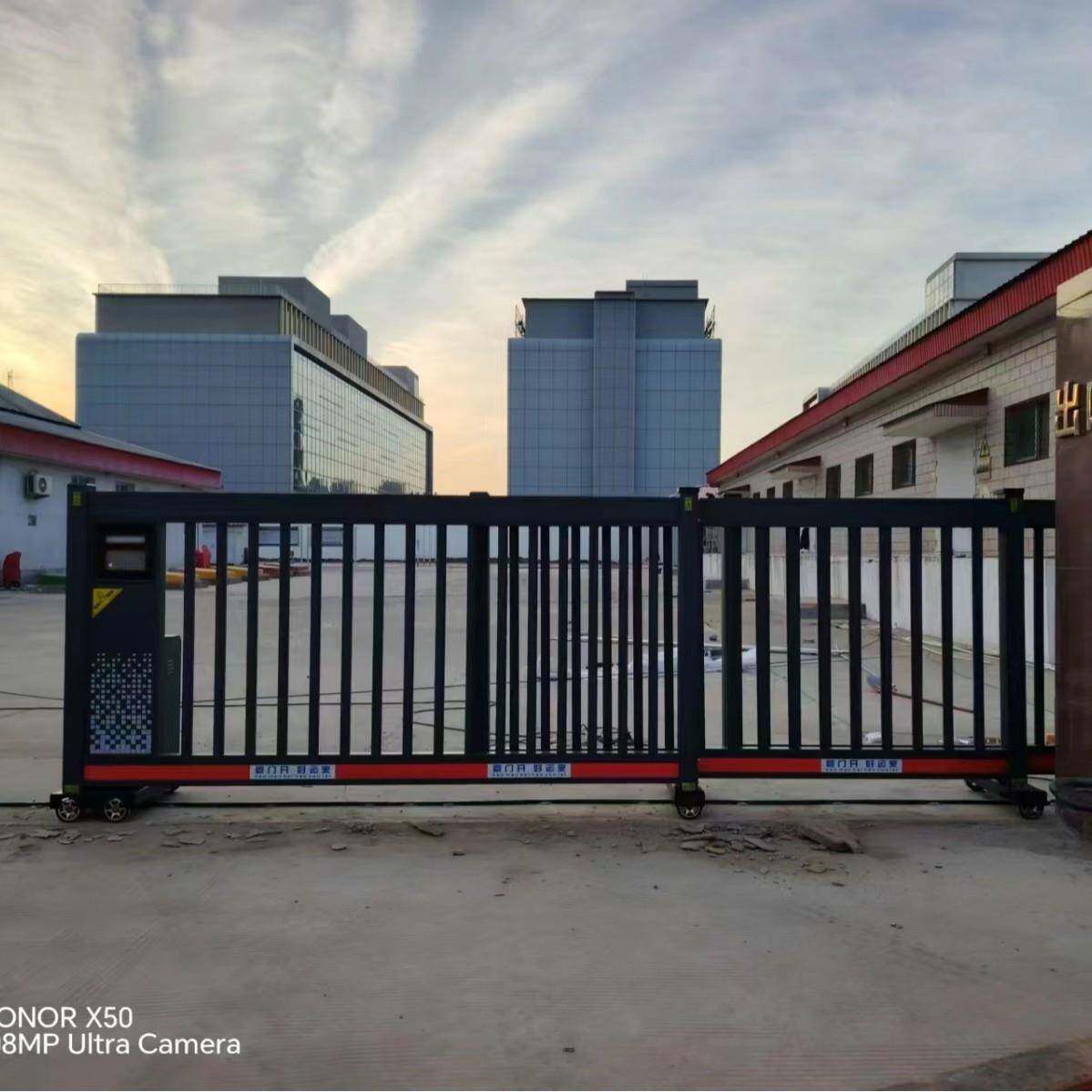 电动大门段滑门学校遥控自动分段平移门庭院滑轨门双开门智能感应