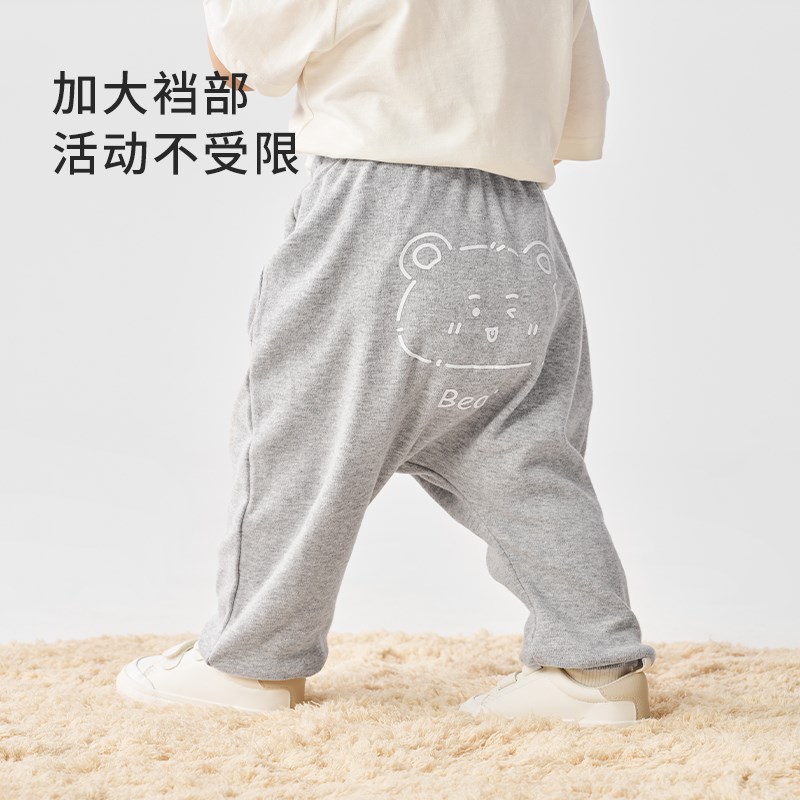 婴儿裤子春秋款外穿洋气男女宝宝大PP裤休闲裤纯棉外出屁屁裤秋装
