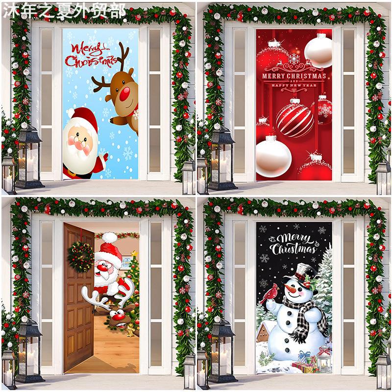 Christmas decoration hanging cloth party background圣诞门贴