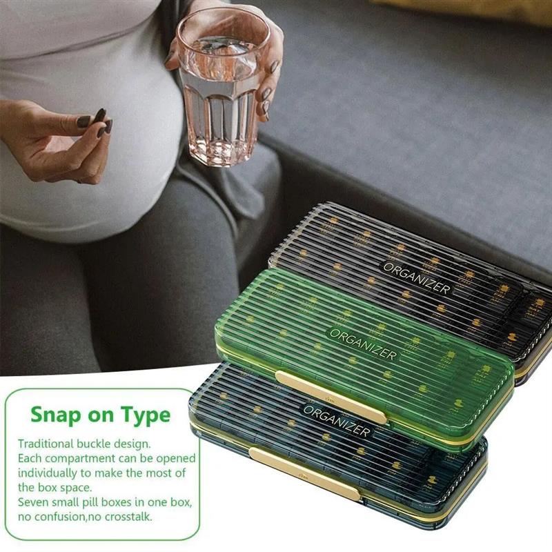 14 Grid Pill Box 7 Days High-capacity Portable Removable Pil