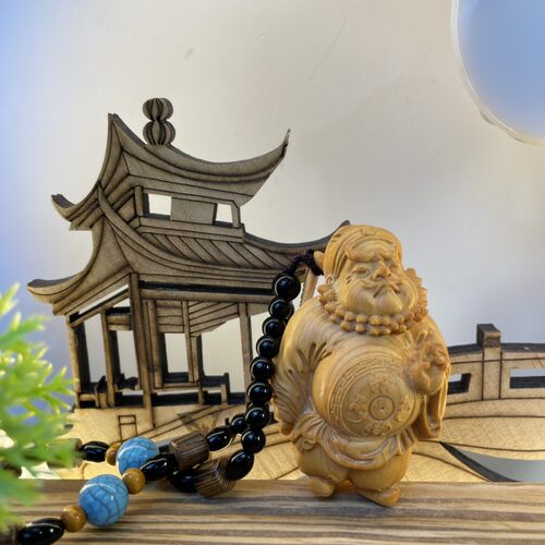 太行崖柏雕刻钟馗手把件木雕把玩吊坠实木人物镇宅招财
