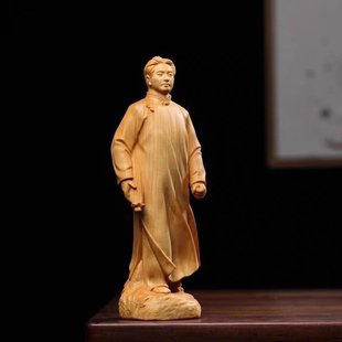 崖柏黄杨木雕手把客厅雕刻实木工艺品家居家用摆件装饰品供奉