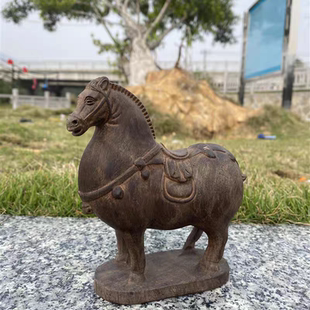 越南芽庄老料沉香马唐马木质摆件木雕工艺品送礼马到成功办公室