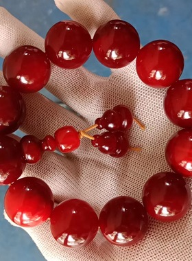 血龙木红油玉化料透光天花板2.0男女款收藏级原木木质手串中国红