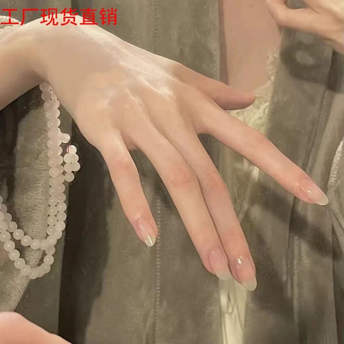 简约白开水嬛嬛同款穿戴甲华妃摸脸美甲甘露寺穿戴甲简约冰透裸色