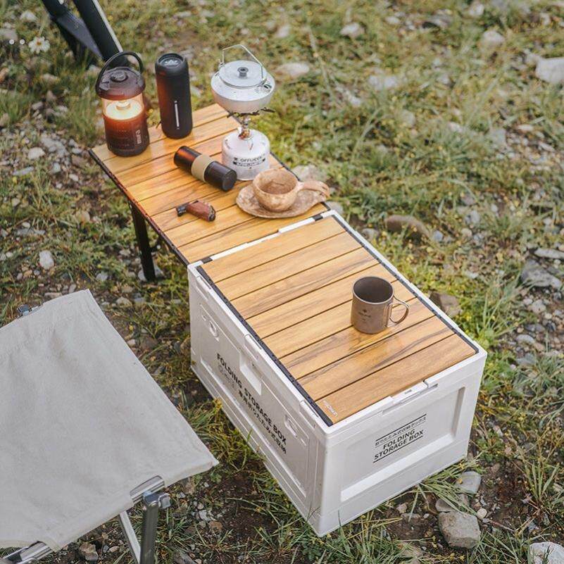 户外收纳箱露营可折叠旅行桌子箱桌两用车载多功能野餐箱桌野营