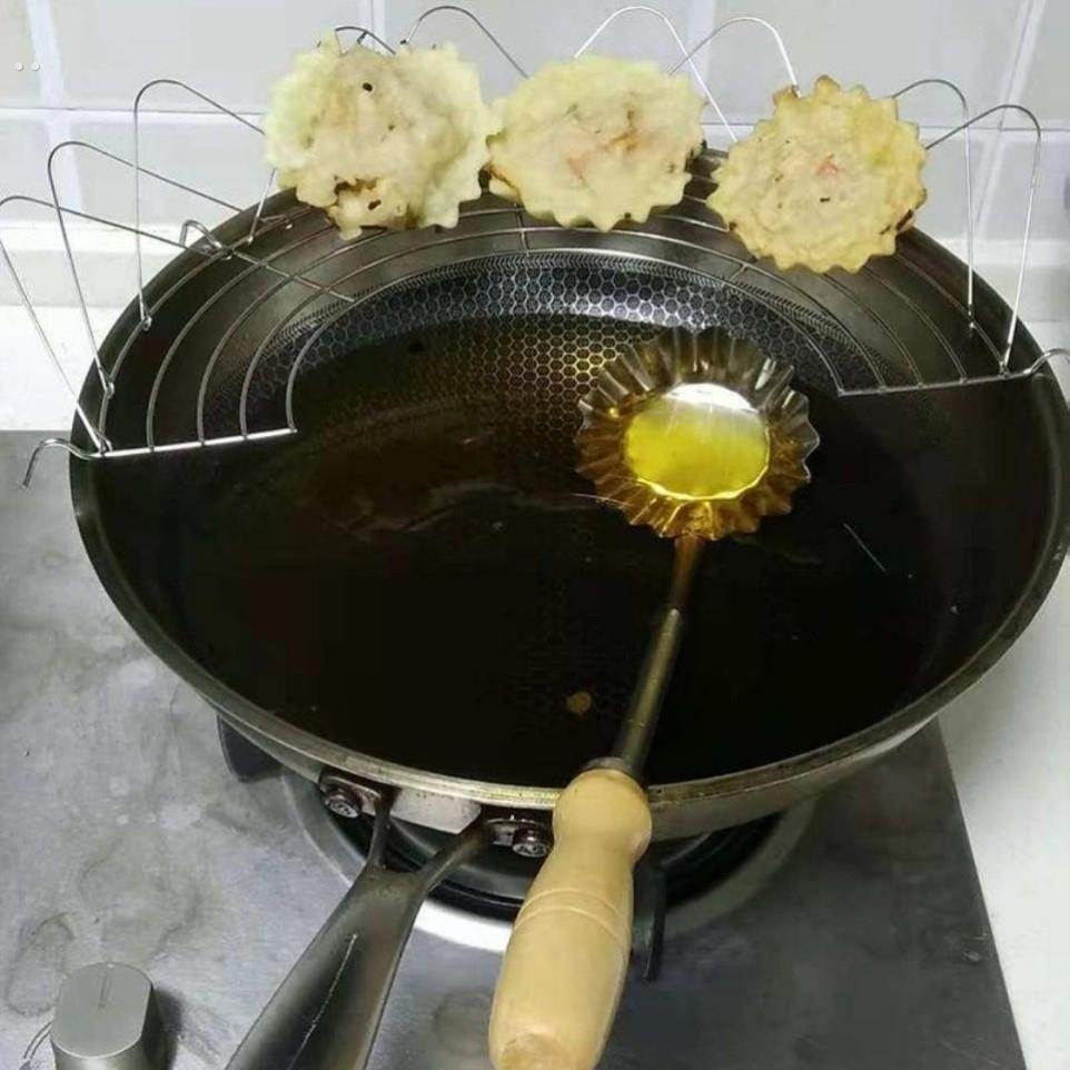不锈钢炸煎虾饼模具家用土豆油饼油馍煎豆饼勺锅巴模具油墩子工具