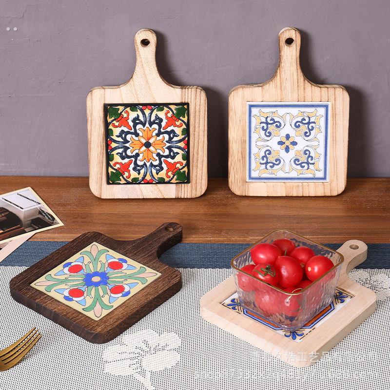 隔热杯垫碗垫餐垫锅垫木质垫花砖防烫盘垫实木餐桌垫砂锅垫子