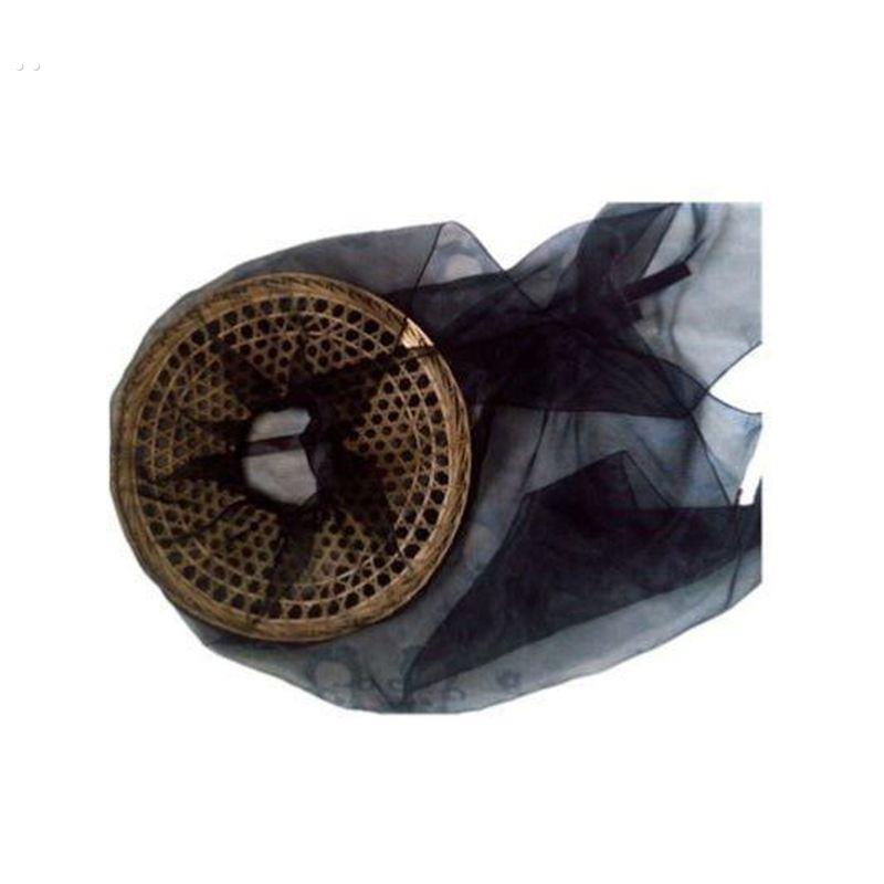 汉服帽子古风斗笠带纱侠客帽子唐帷帽摄影道具竹编帽防晒遮脸面纱