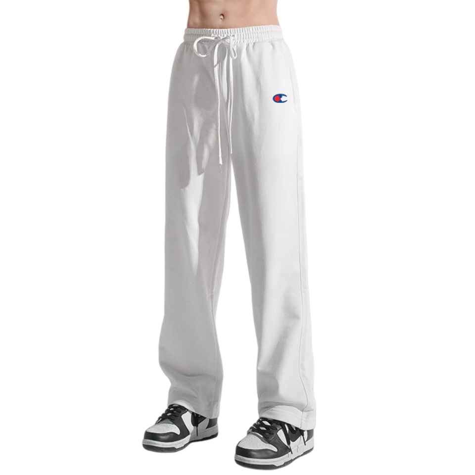【一折专区】Chamqlan白色宽松直筒卫裤男抽绳运动裤垂感休闲长裤,男装,卫裤,淘宝优惠券,粉丝福利购,淘宝优惠卷