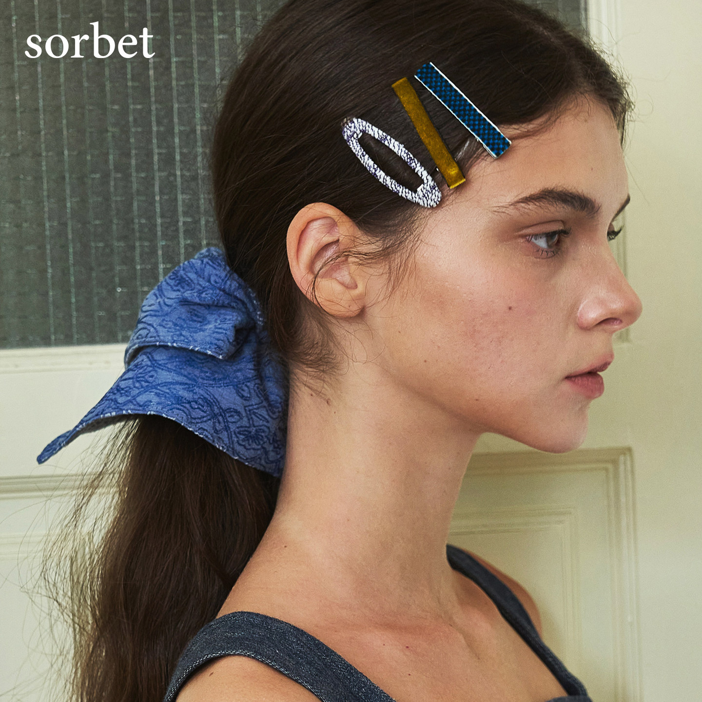 sorbet丝绒复古一字bb发夹发饰卡