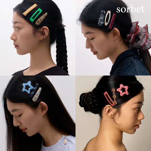 sorbet拼图星星刘海发边夹bb发卡