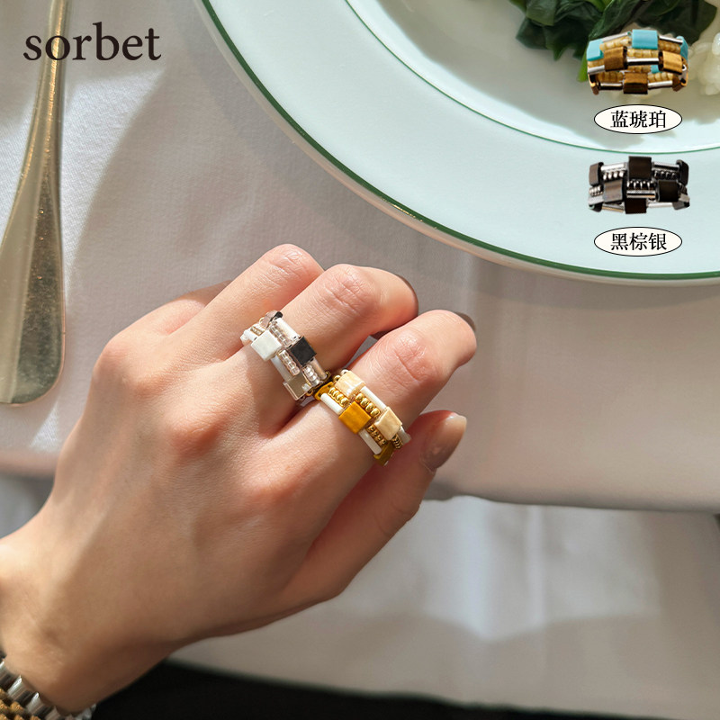 sorbet串珠原创设计手工戒指