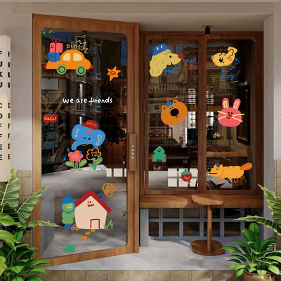 ins风网红贴纸店铺玻璃门贴