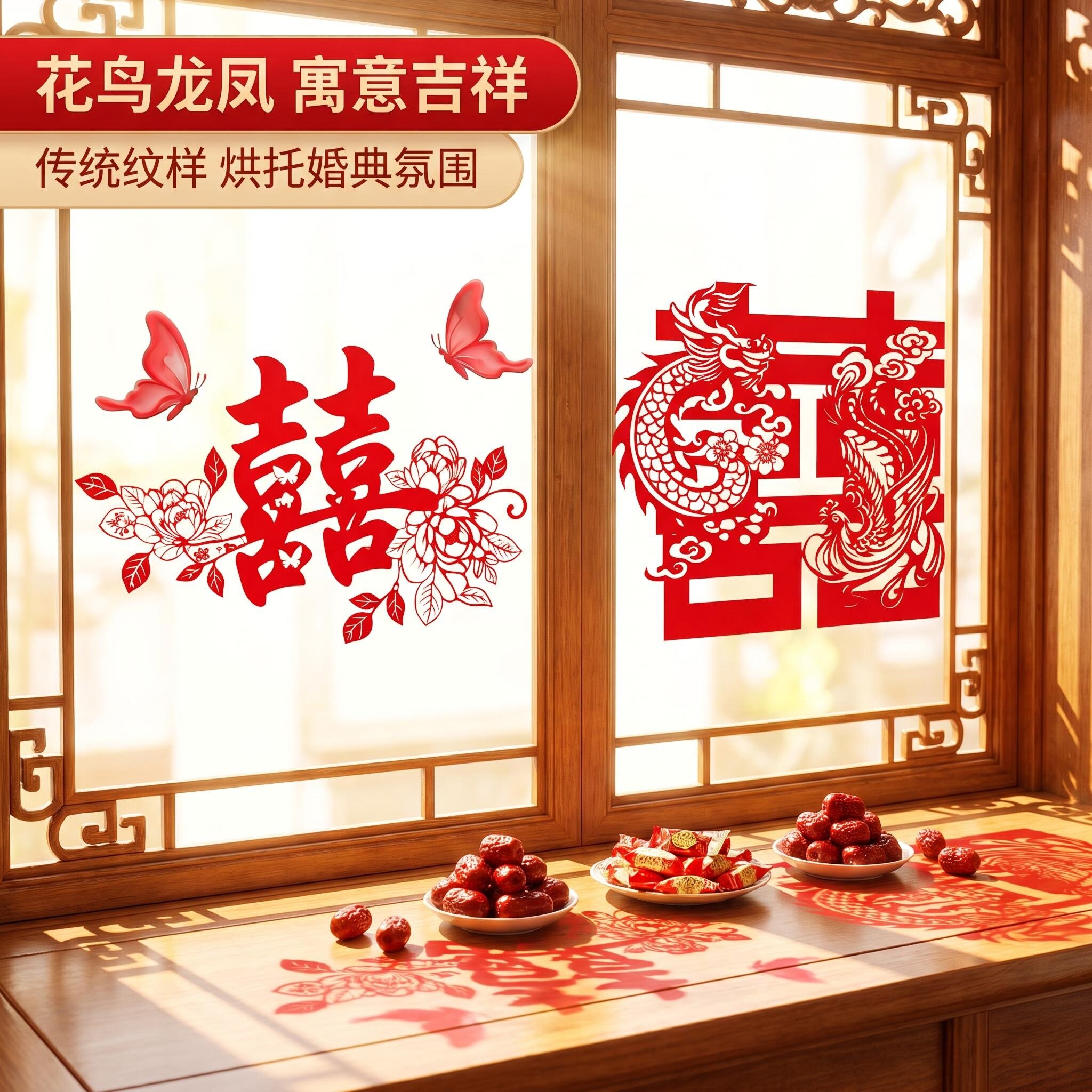 婚礼专用静电囍字窗贴