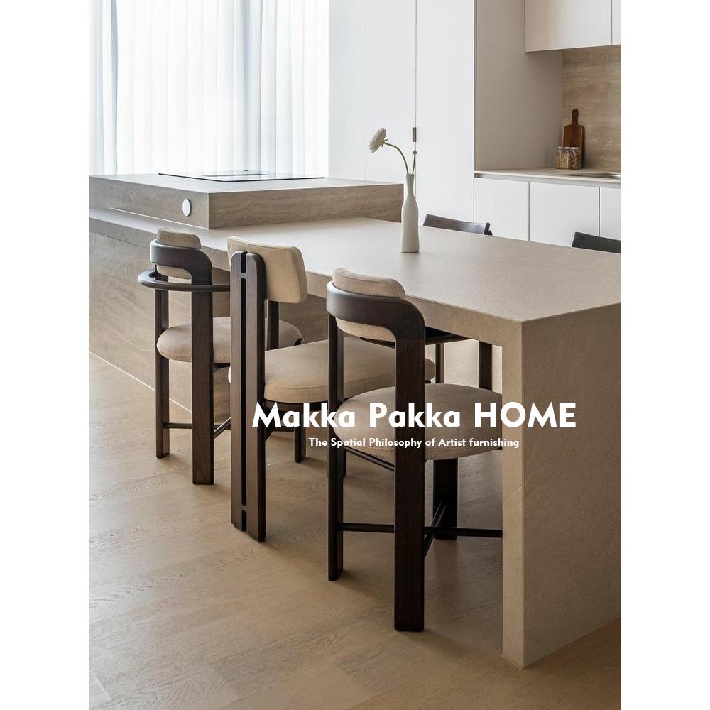 法式奶油风餐椅简约设计师创意实木书房靠背椅家用侘寂风覆古椅子