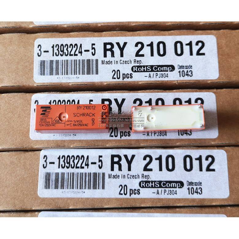 全新原装TE/SCHRACK继泰科继电器RY210012 5脚8A一组转换12VDC!